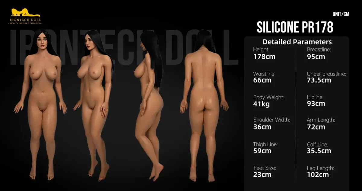 Measurement diagram of the Silicone PR178 body
