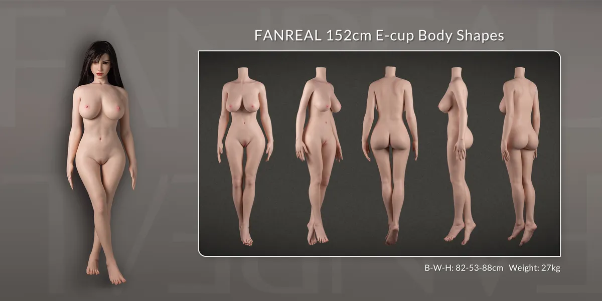 Maßzeichnung des Körpers 152cm E-cup