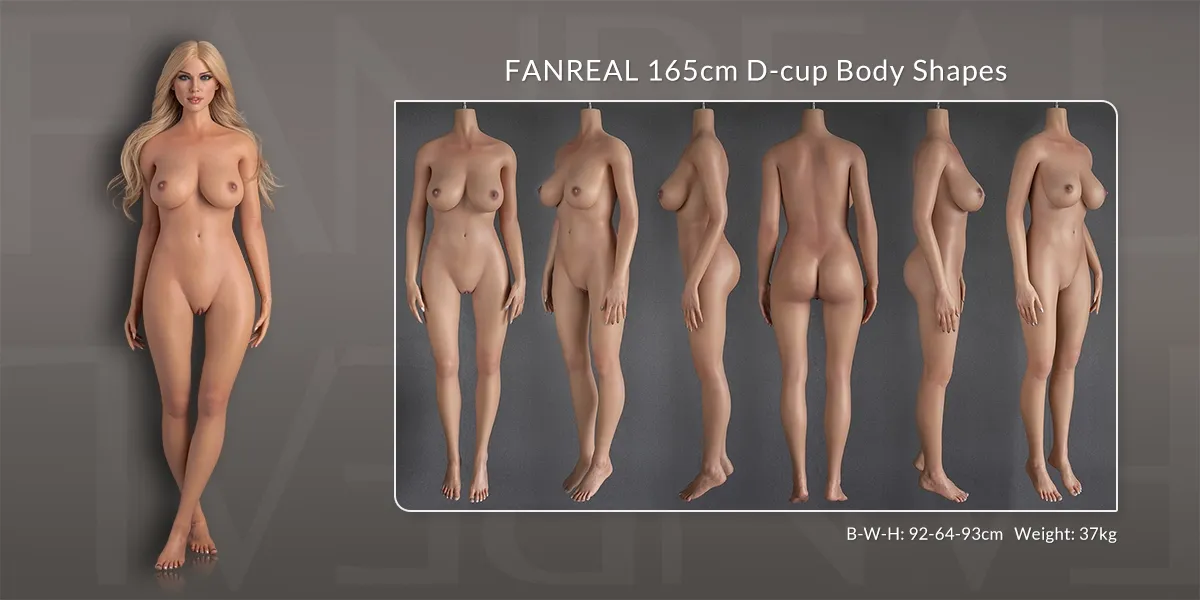 Measurement diagram of the 165cm D-cup body
