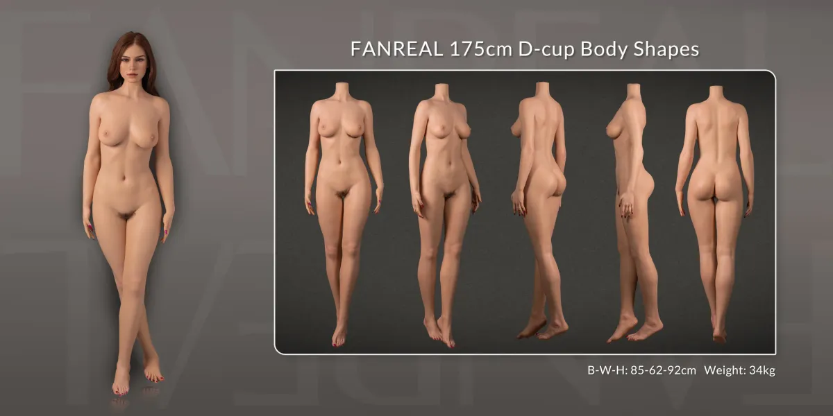 Maßzeichnung des Körpers Real Skin 175cm D-cup