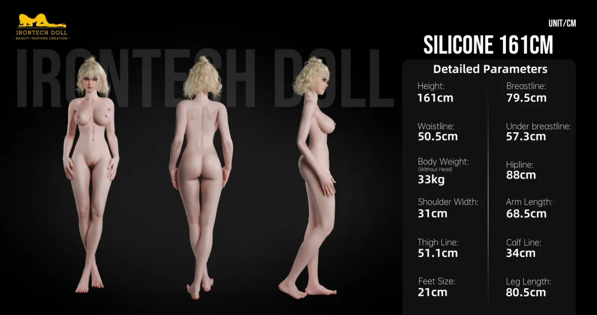 Measurement diagram of the Silicone 161cm body