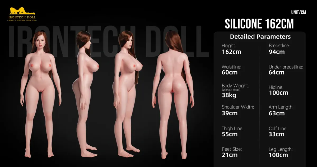 Measurement diagram of the Silicone 162cm body