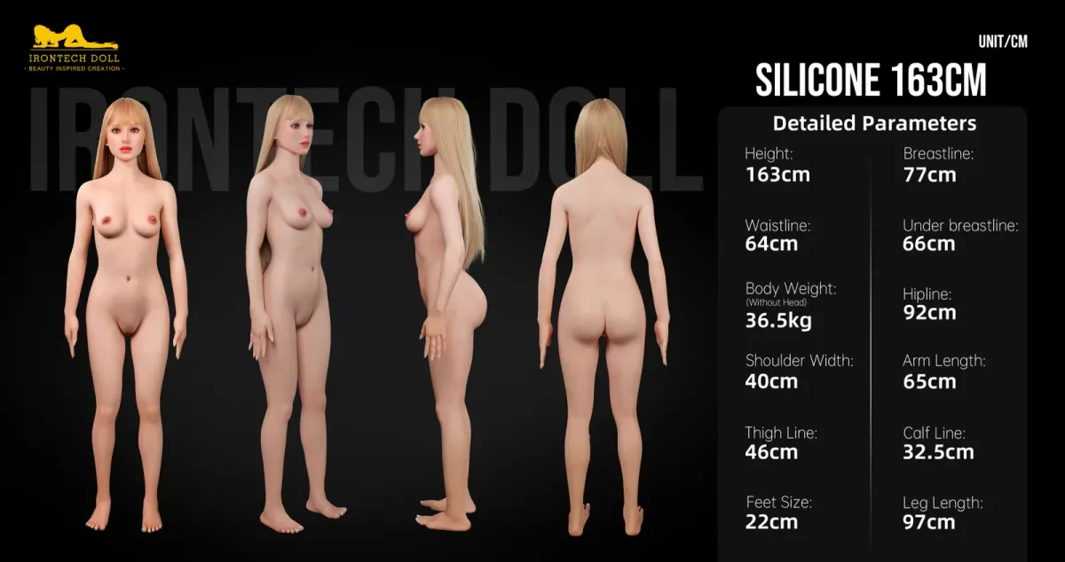 Measurement diagram of the Silicone 163cm body