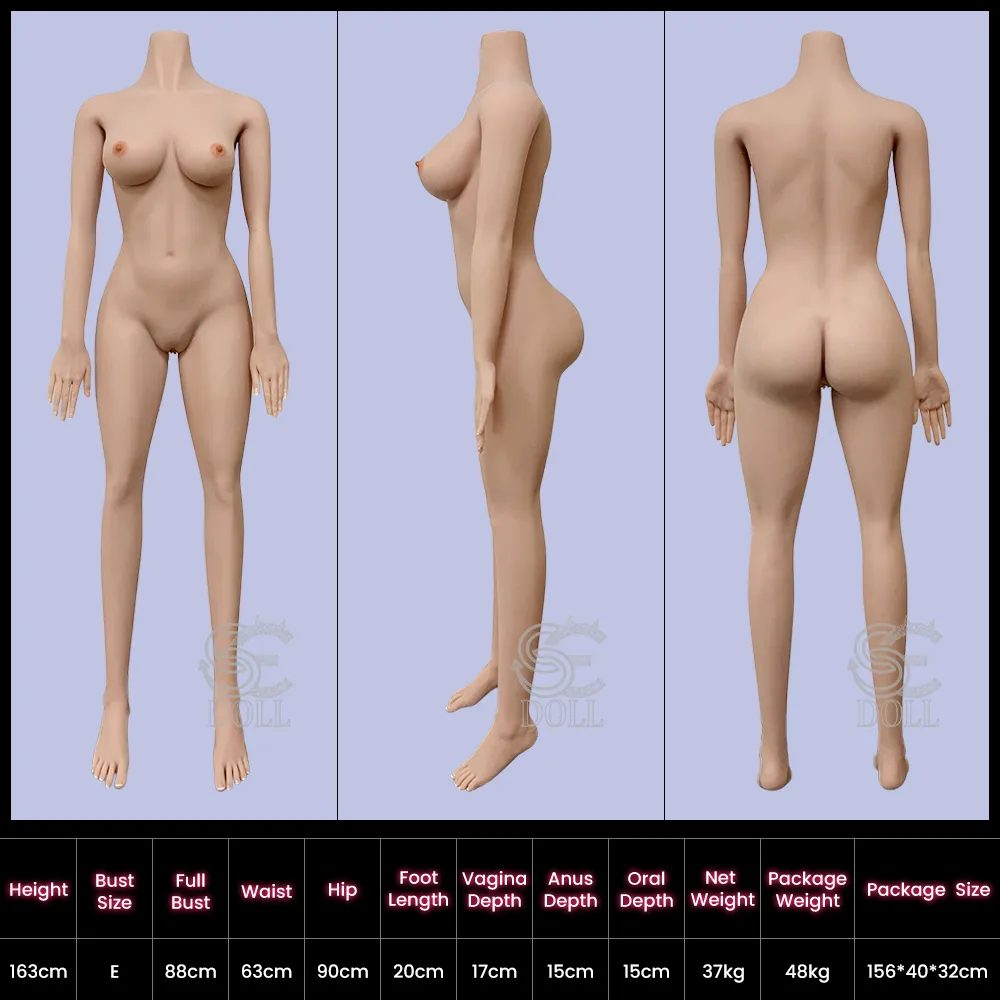Maßzeichnung des Körpers 163cm E-cup