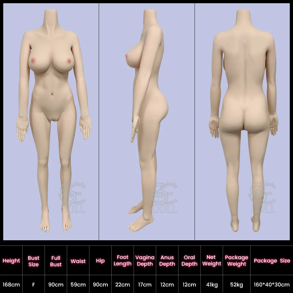 Maßzeichnung des Körpers 168cm F-cup