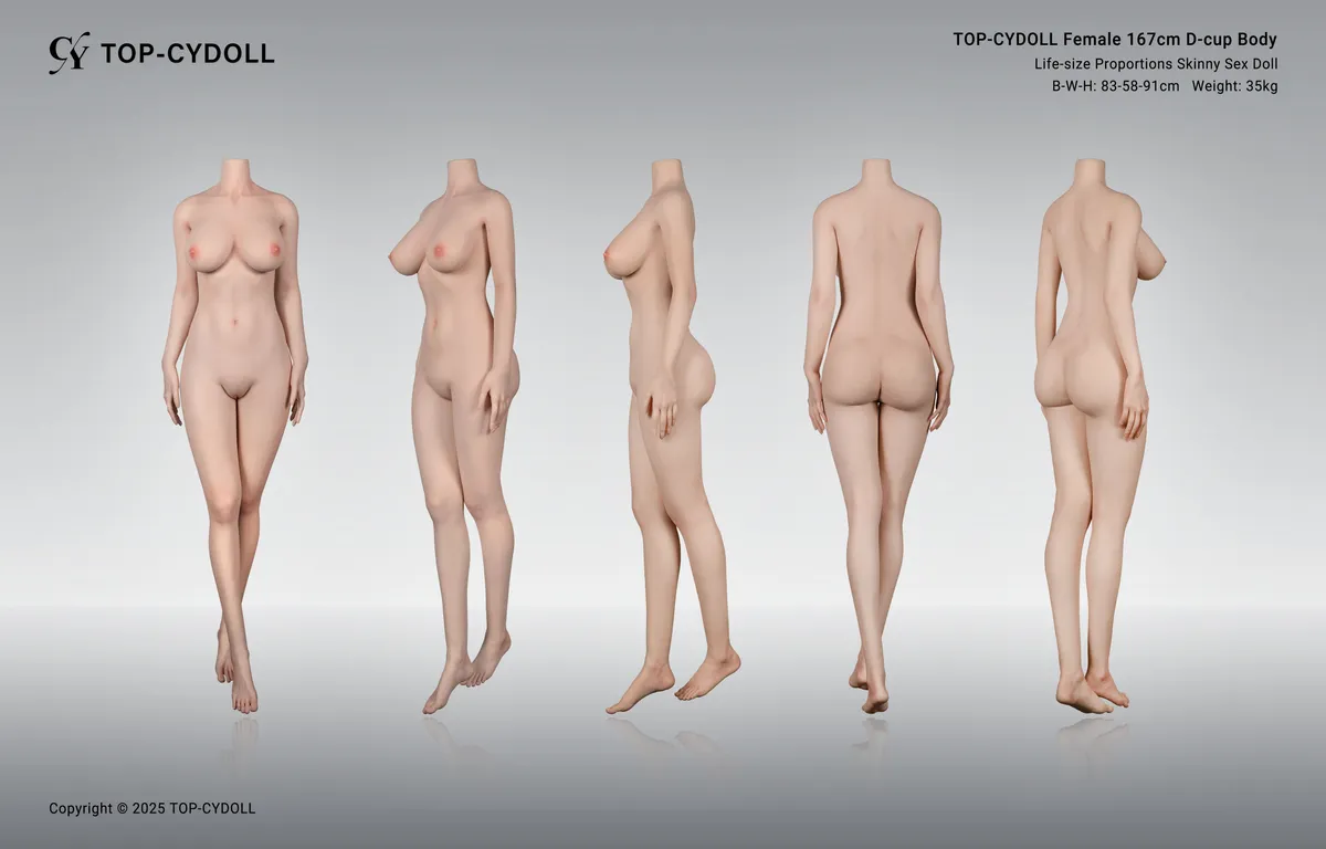 Measurement diagram of the 167cm D-cup body